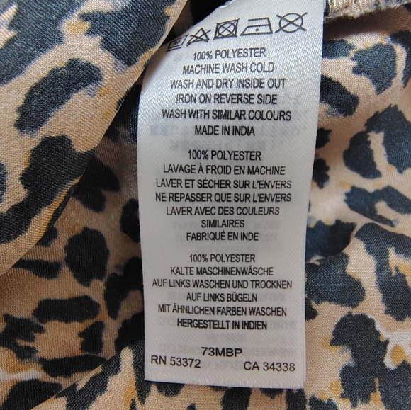 French Connection Satin Leopard Animal Print Midi Slip Skirt Women's 6 EUC - Picture 5 of 5